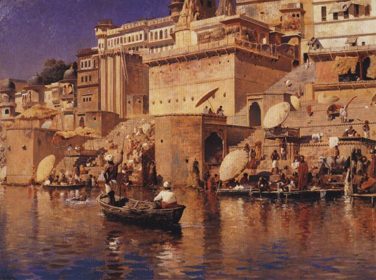 Edwin Lord Weeks On the River Ganges, Benares oil painting picture